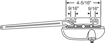 Casement Operator Blue White 10in Single Arm (IE-36-486RHBEW)