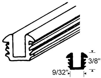 100 Ft Gray Glazing Channel (HS-67-14)