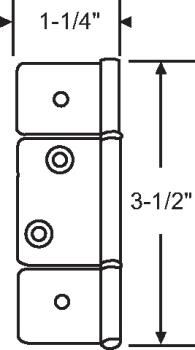 3 WING NON MORTISE HINGE (HS-8-356)