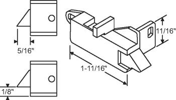 Black Slide Tilt Latch Set (AO-83-625BA)