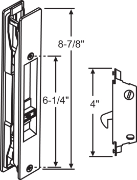 Patio Door Handle White (HS-13-391W)